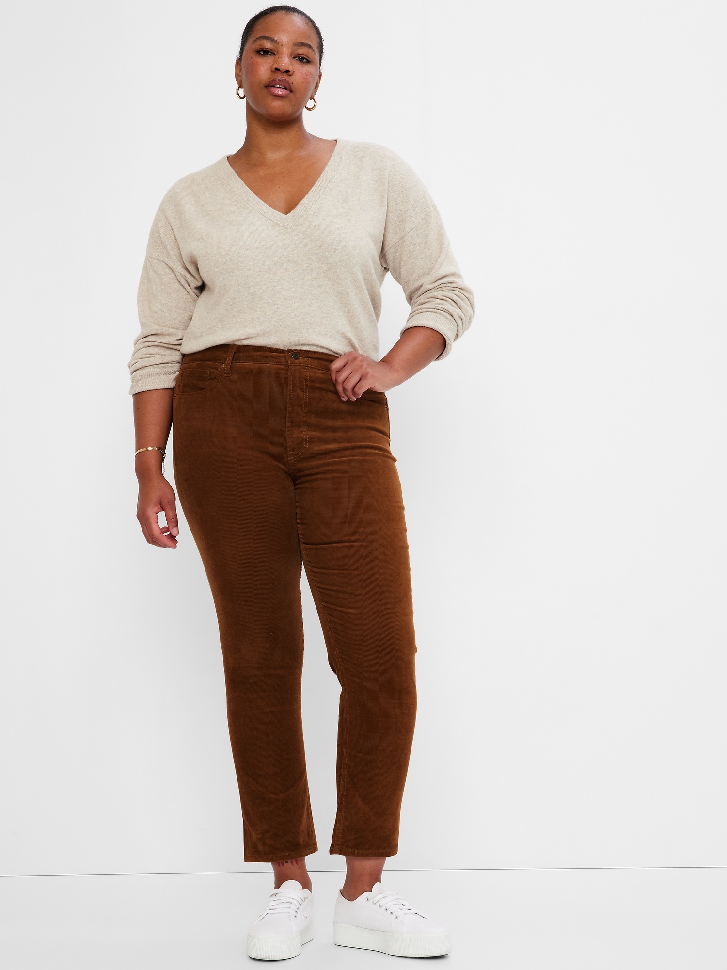 High Rise Corduroy Vintage Slim Jeans with Washwell Gap