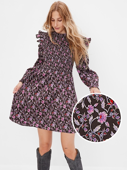 Image number 8 showing, Smocked Ruffle Sleeve Mini Dress