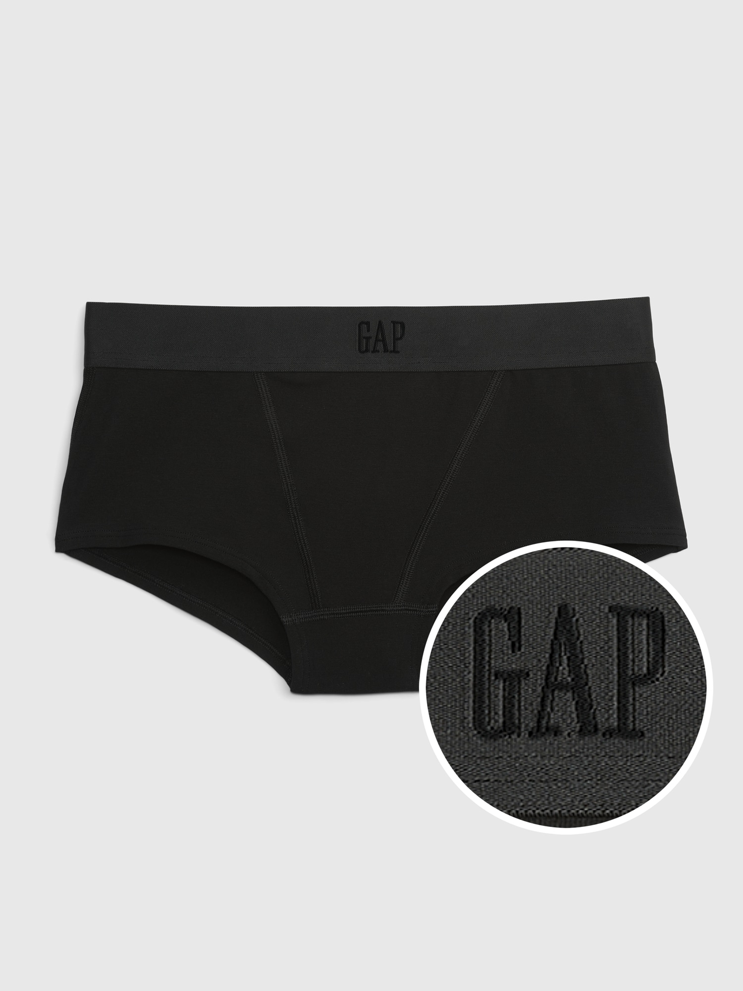 Gap Stretch Cotton Logo Hipster In Black | ModeSens