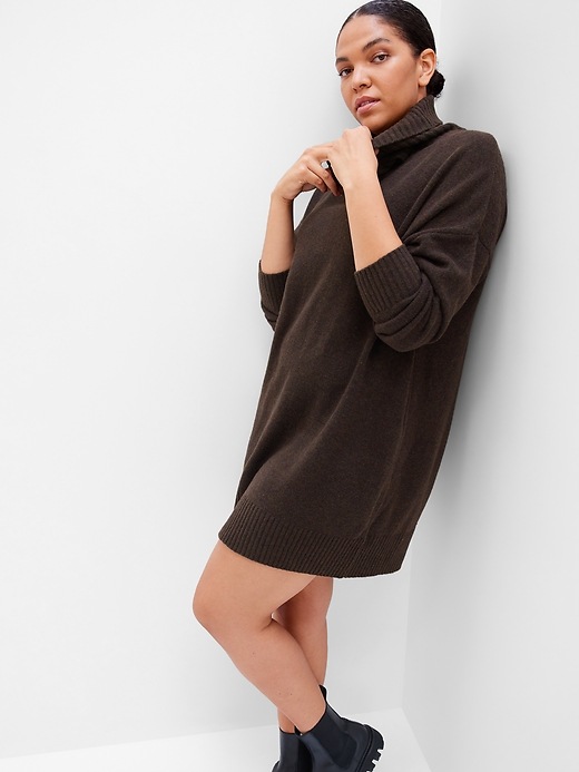 Image number 6 showing, CashSoft Mini Turtleneck Sweater Dress