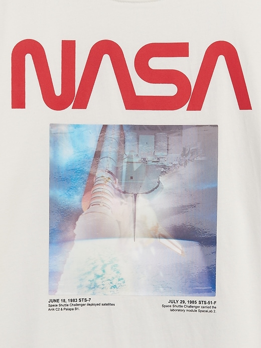 2 of 8 showing, with the color new off white of product GapKids &#124 NASA Graphic T-Shirt