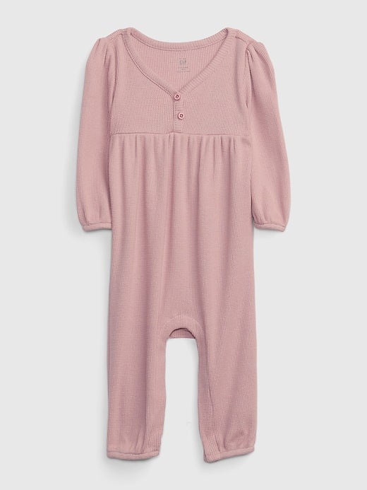 1 of 8 showing, with the color ANTIQUE PINK of product Baby Waffle One-Piece