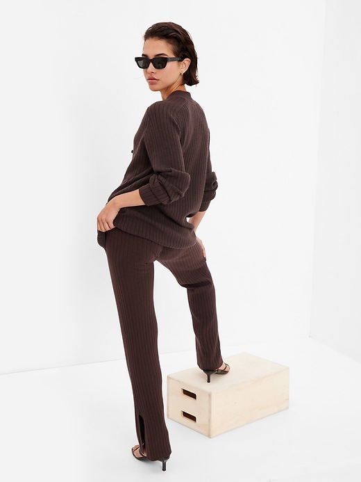 Image number 2 showing, Mid Rise Split Flare Sweater Pants