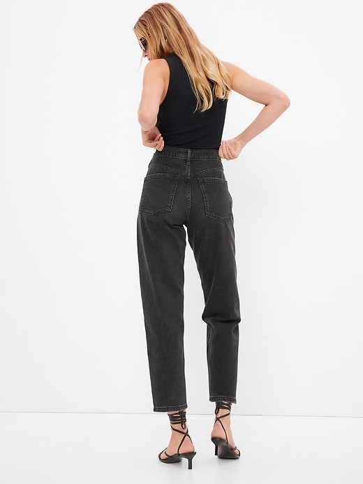 2 of 8 showing, with the color washed black of product High Rise Barrel Jeans with Washwell