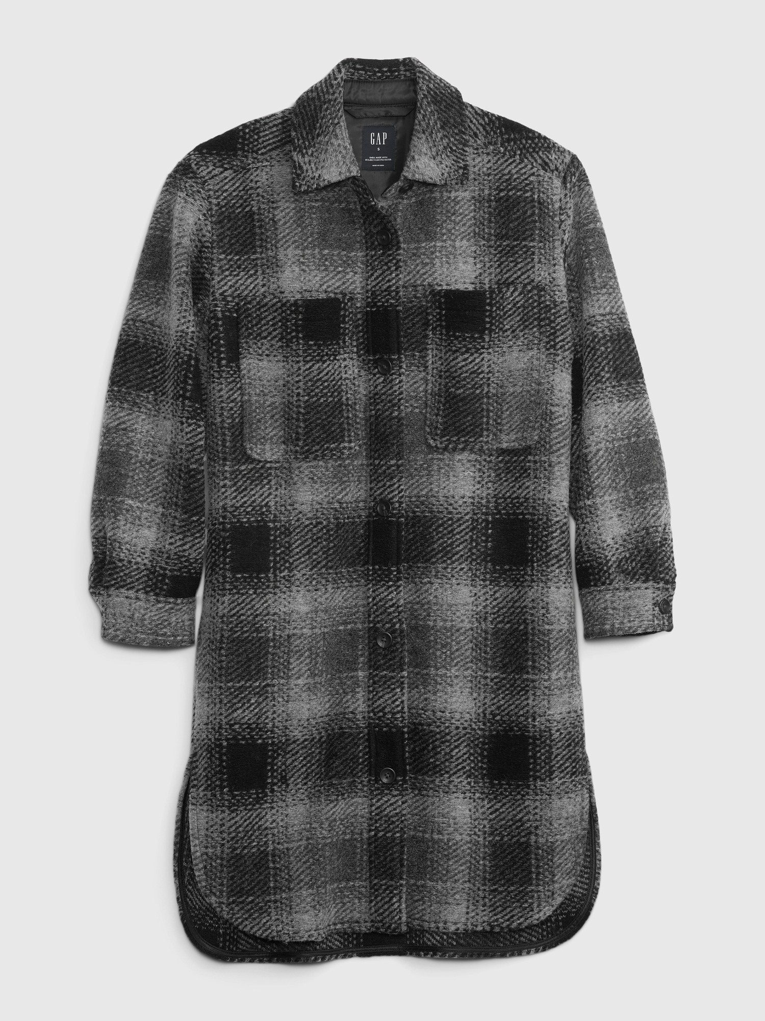 Oversized Wool Blend Shirt Jacket Gap