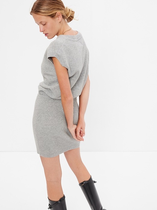 2 of 8 showing, with the color heather grey of product CashSoft Sweater Mini Skirt