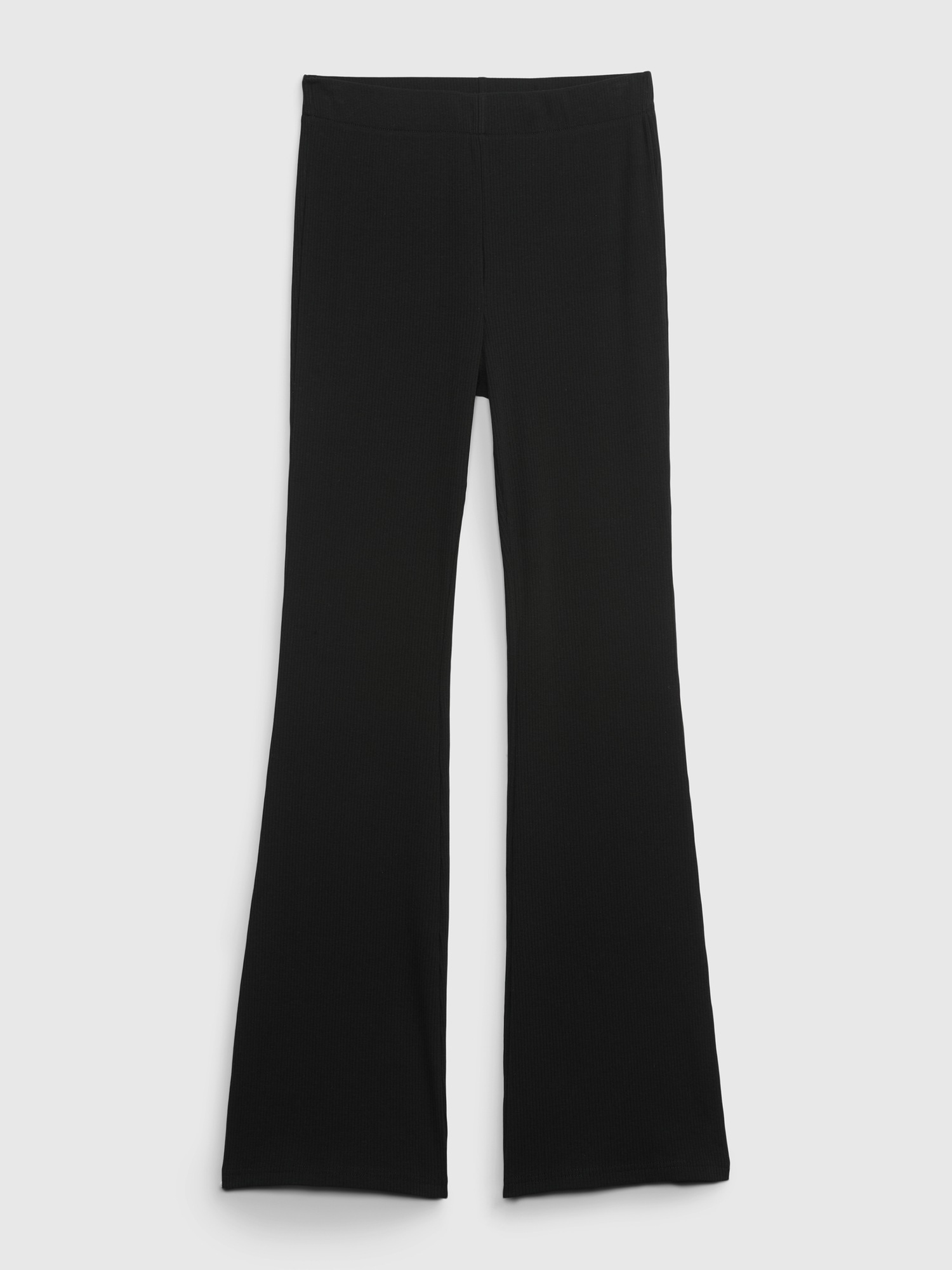 Rib Flare Easy Pants (light green) ロングパンツ グレー 灰色 上品 きれいめ        