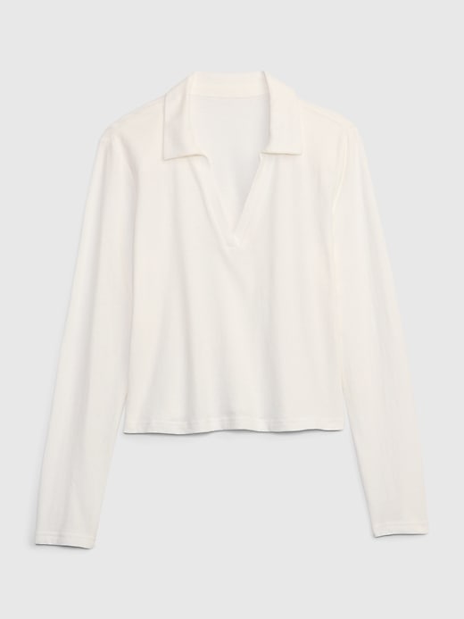 Image number 6 showing, Cropped V-Neck Polo Shirt