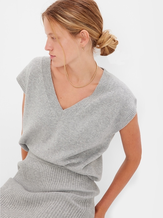 1 of 8 showing, with the color new heather grey of product CashSoft Sweater Vest