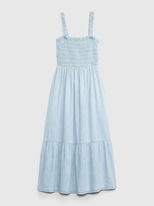 Image number 6 showing, Denim Smocked Tiered Midi Dress with Washwell