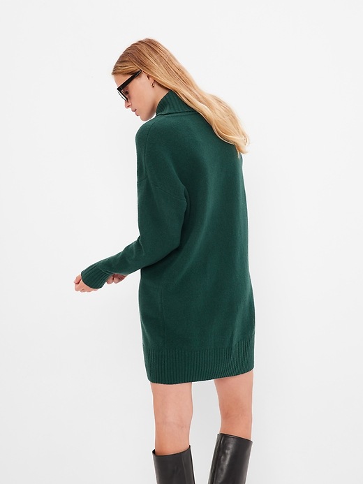View large product image 2 of 3. CashSoft Turtleneck Mini Sweater Dress