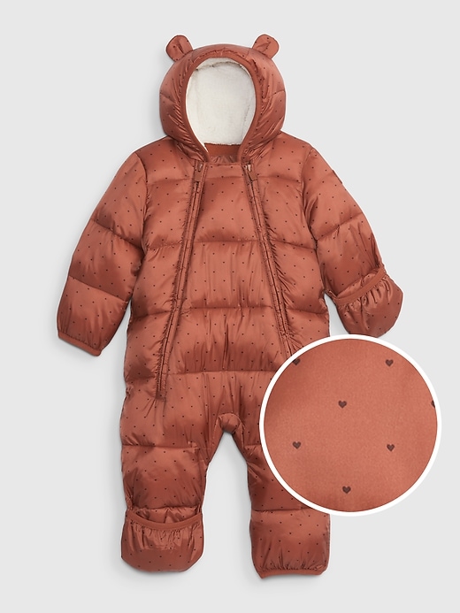 Image number 4 showing, Baby 100% Recycled Heavy Weight Puffer One-Piece