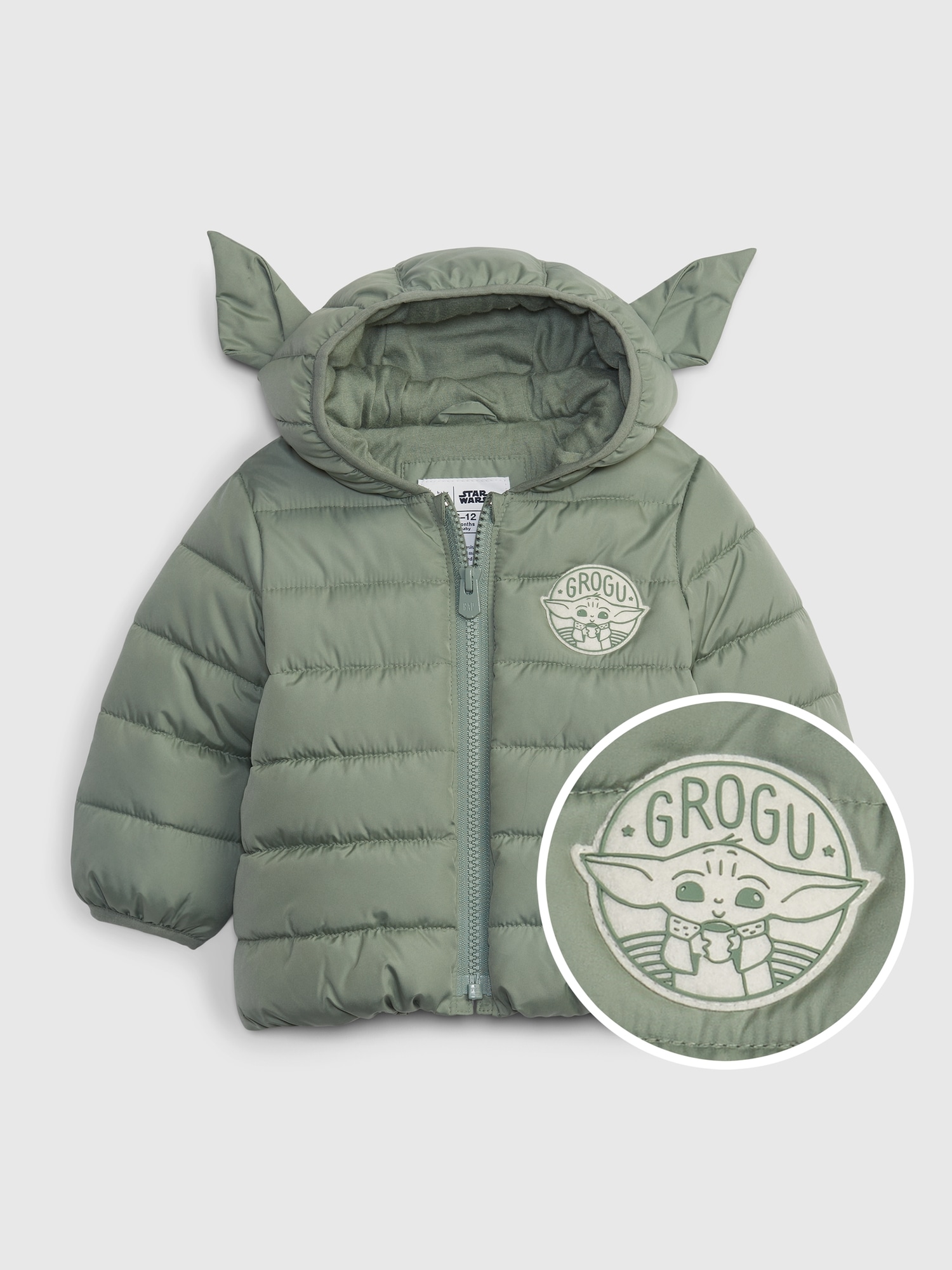 Gap Baby | Star Wars3 100% Recycled Lightweight Puffer Jacket In Gasoline Green