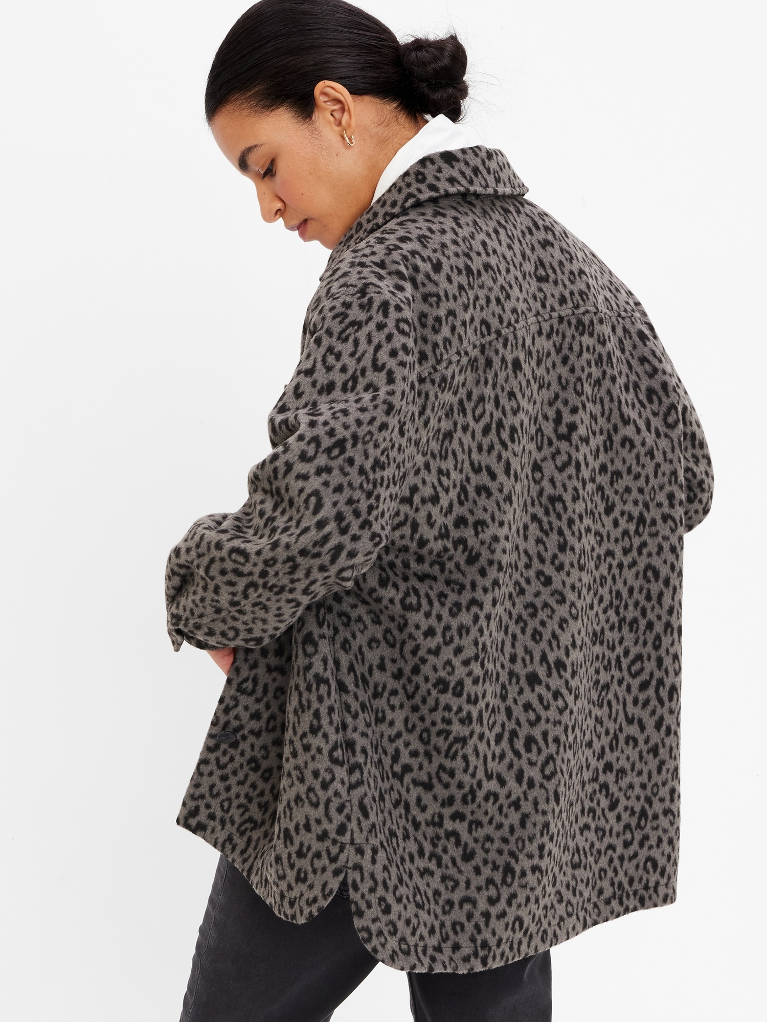 Animal Print Shirt Jacket | Gap