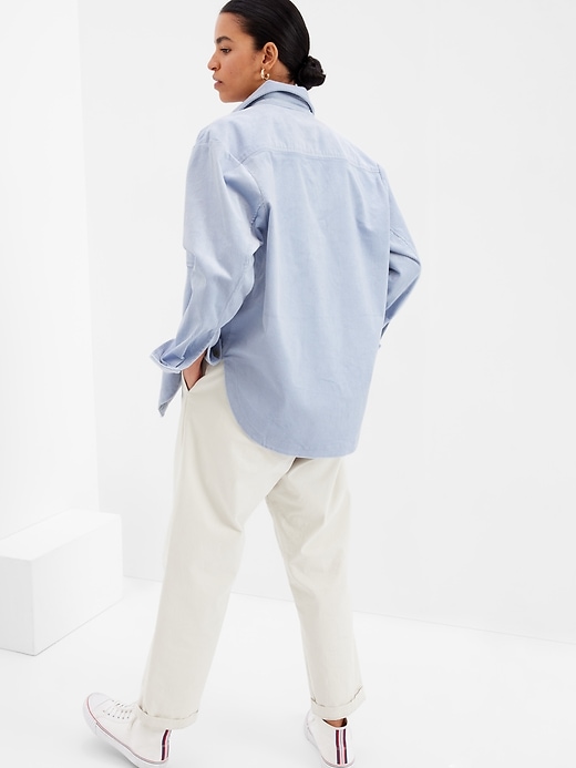 2 of 8 showing, with the color ice blue of product Oversized Corduroy Shirt