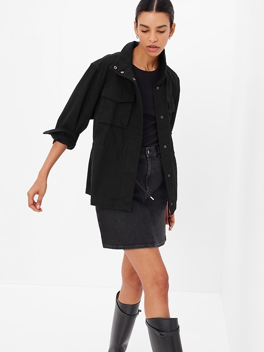 1 of 8 showing, with the color BLACK of product Utility Jacket