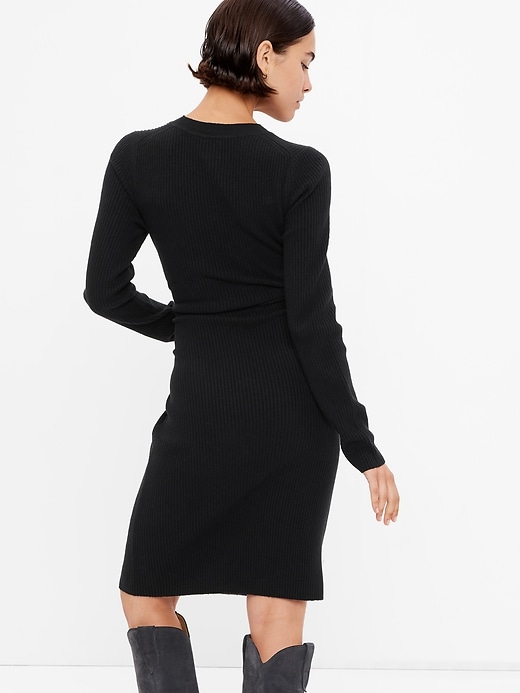 2 of 8 showing, with the color black of product CashSoft Midi Sweater Dress