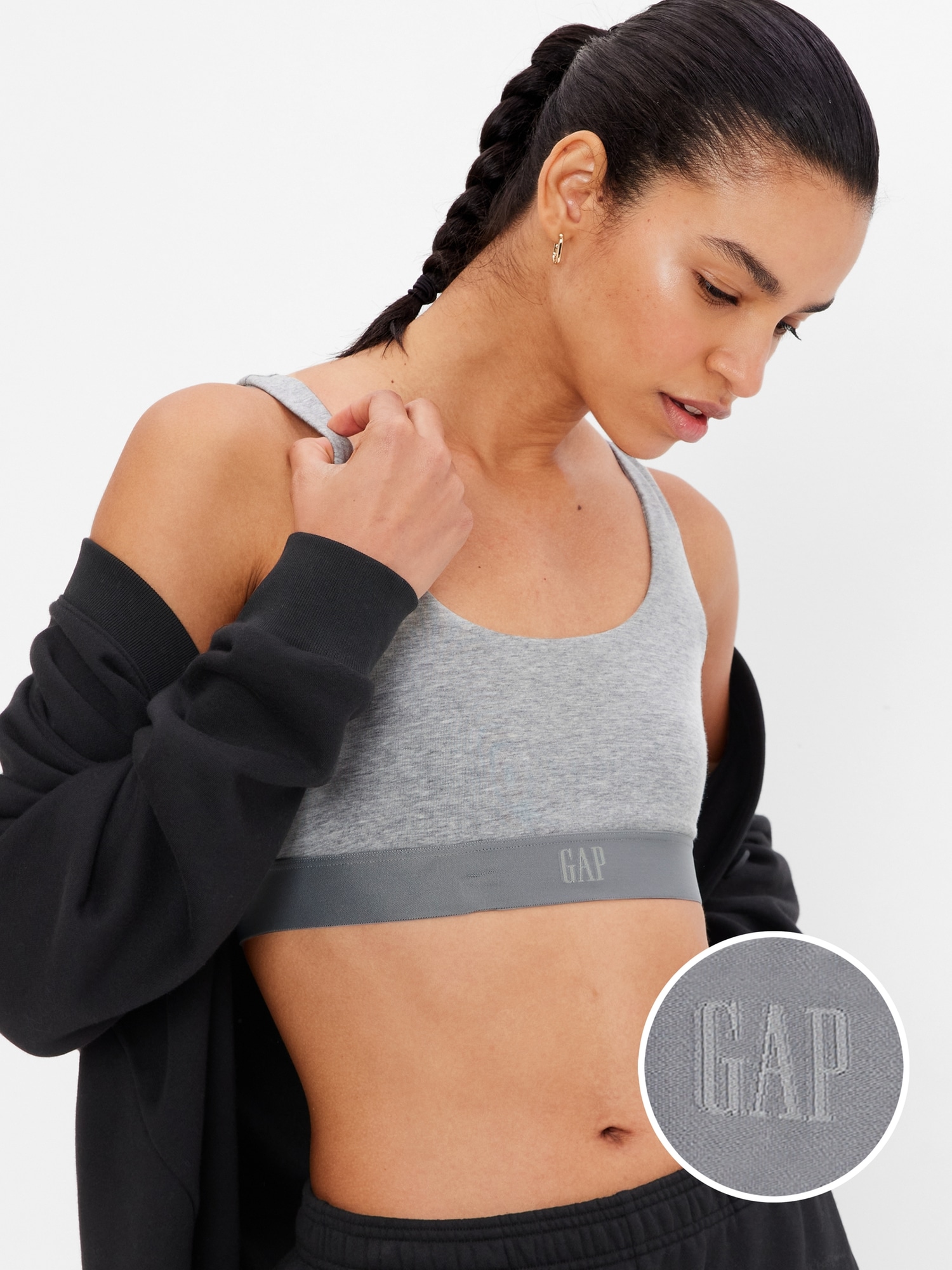 Stretch Cotton Gap Logo Bralette