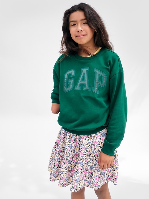 1 of 8 showing, with the color multi floral of product Kids Print Skort