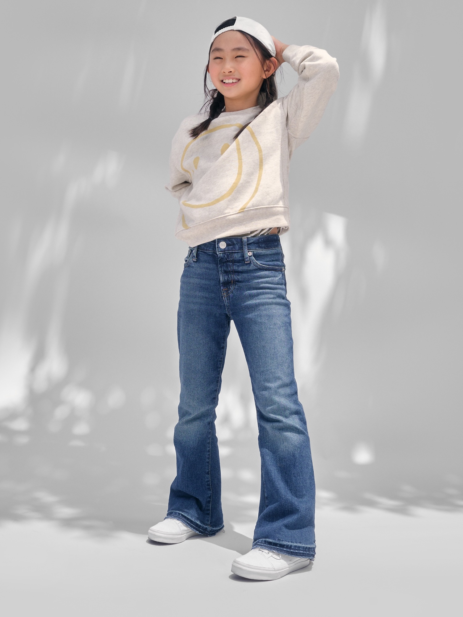 Kids High Rise Flare Jeans With Washwell Gap