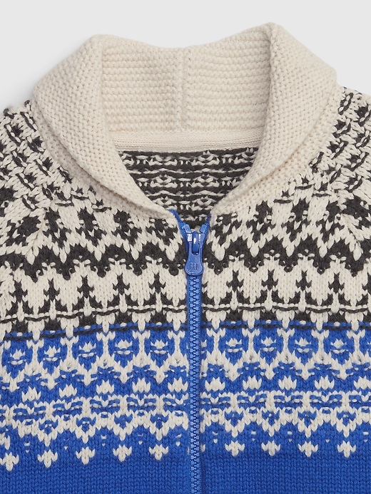 Image number 3 showing, Toddler Fair Isle Zip-Up Sweater