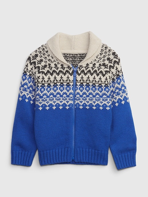 Image number 1 showing, Toddler Fair Isle Zip-Up Sweater