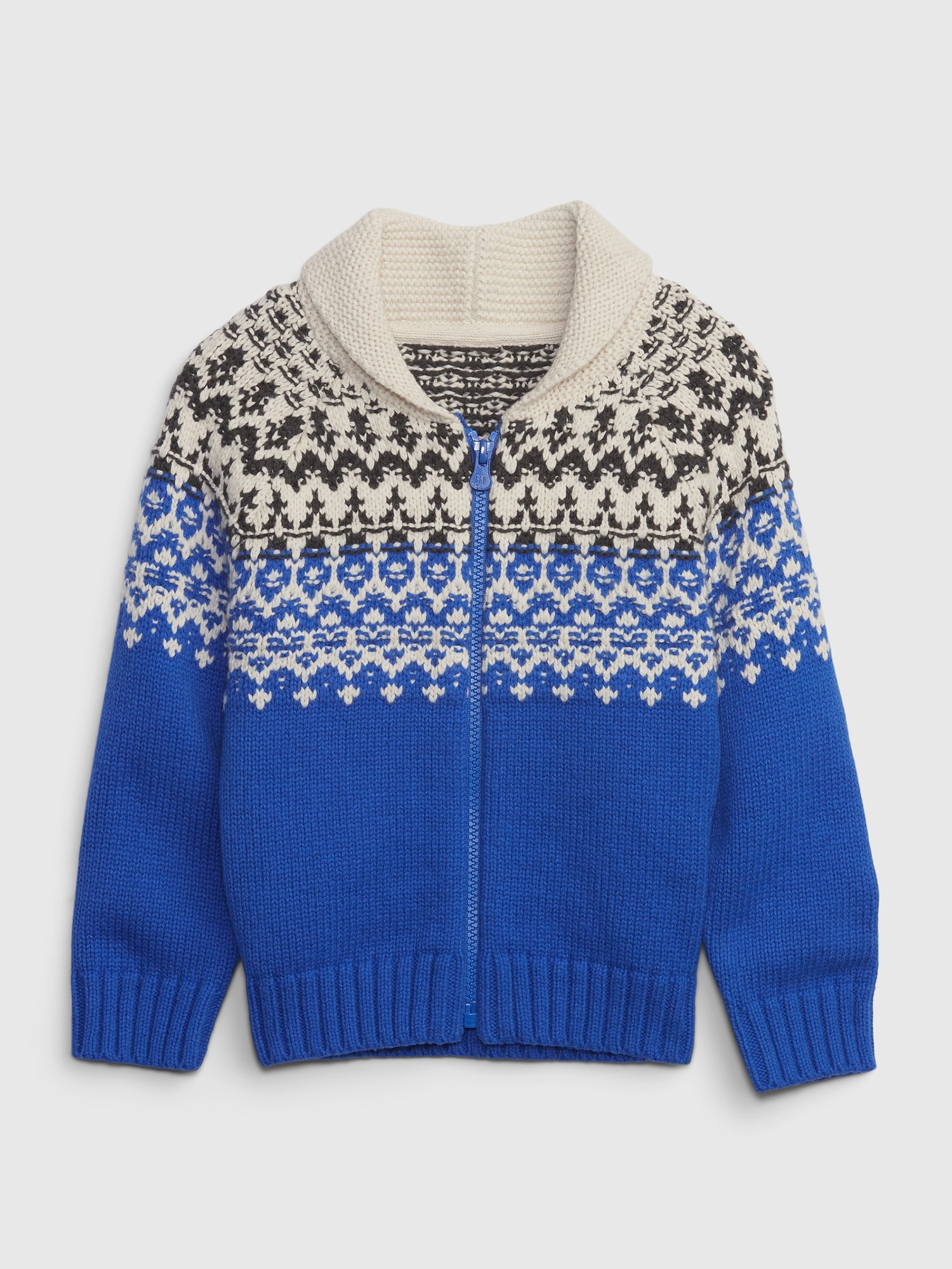 Gap Babies' Toddler Fair Isle Zip-up Sweater In Bristol Blue
