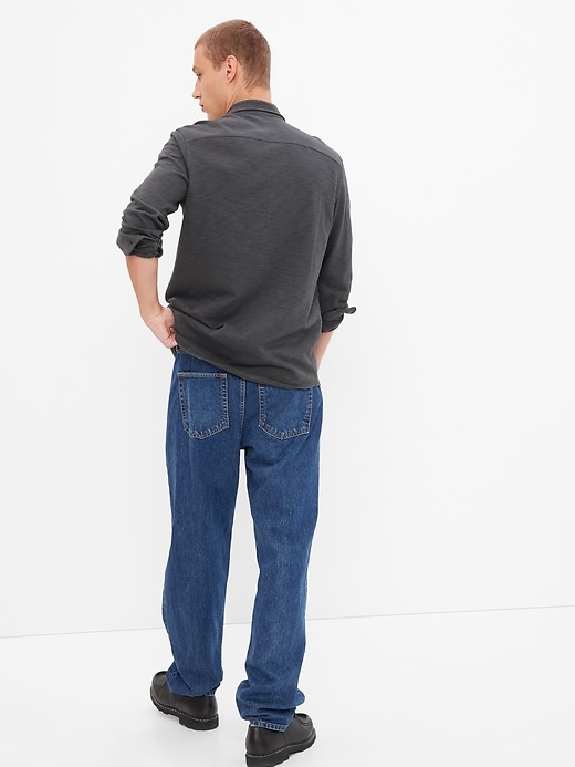 2 of 8 showing, with the color washed black of product Slub Cotton Shirt