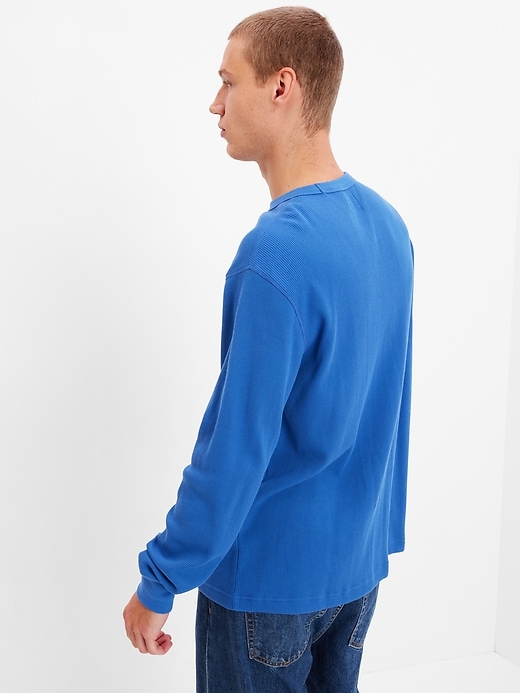 2 of 8 showing, with the color imperial blue of product Waffle Crewneck T-Shirt