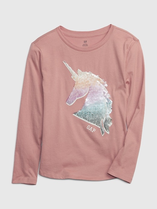 2 of 8 showing, with the color ANTIQUE PINK of product Kids 100% Organic Cotton Interactive Graphic T-Shirt