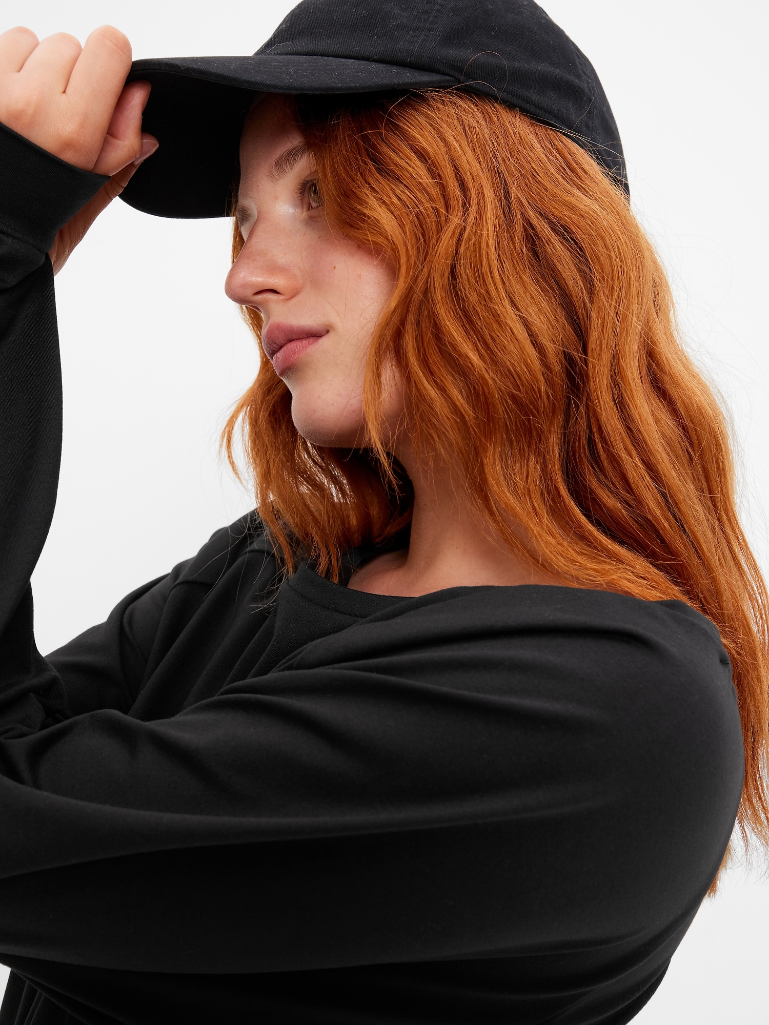 GapFit Brushed Jersey Hi Low Sweatshirt Gap