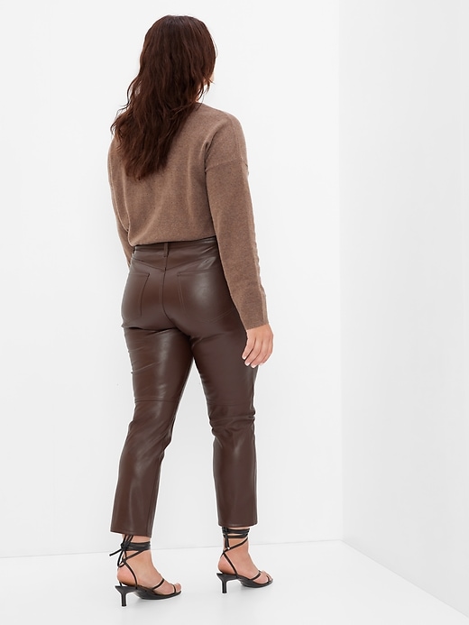 High Rise Vegan Leather Vintage Slim Pants | Gap