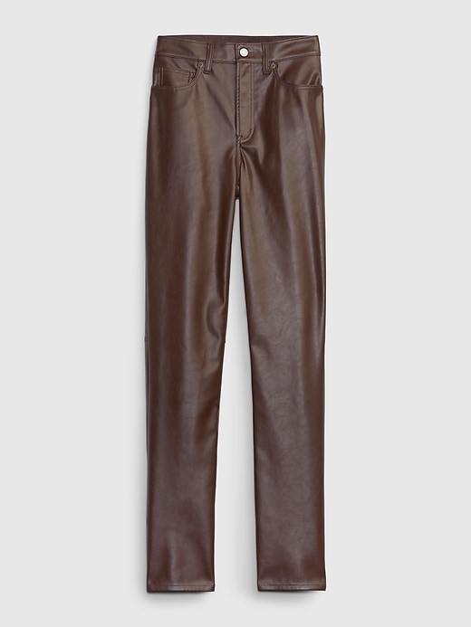 Image number 6 showing, High Rise Vegan Leather Vintage Slim Pants