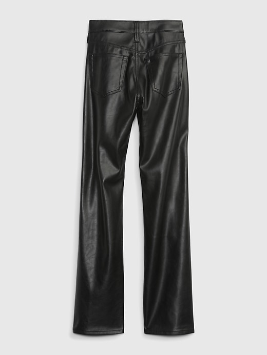 2 of 8 showing, with the color black of product Kids High Rise Vegan Leather '90s Loose Pants