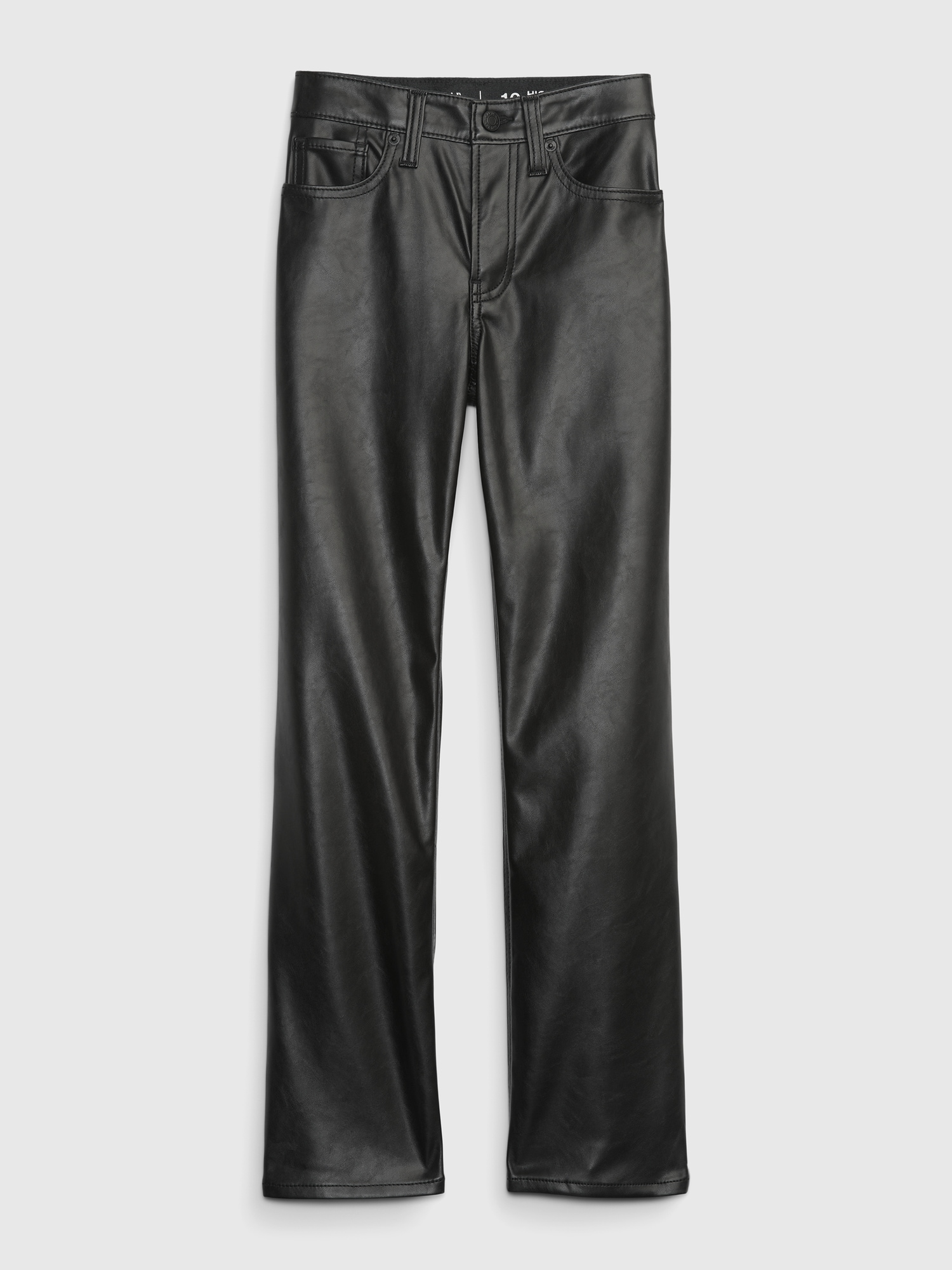 Gap Kids High Rise Vegan Leather '90s Loose Pants black. 1