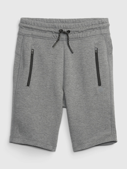 1 of 8 showing, with the color new heather grey of product GapFit Kids Fit Tech Pull-On Shorts