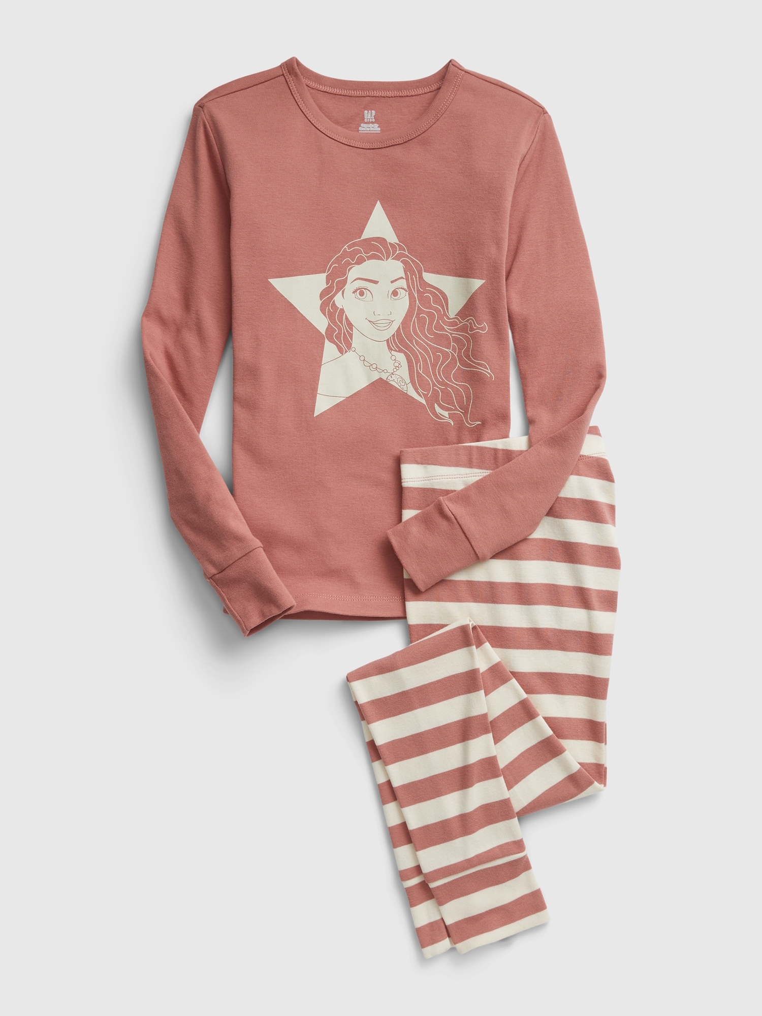 Gap Kids &#124 Disney 100% Organic Cotton Moana PJ Set brown. 1