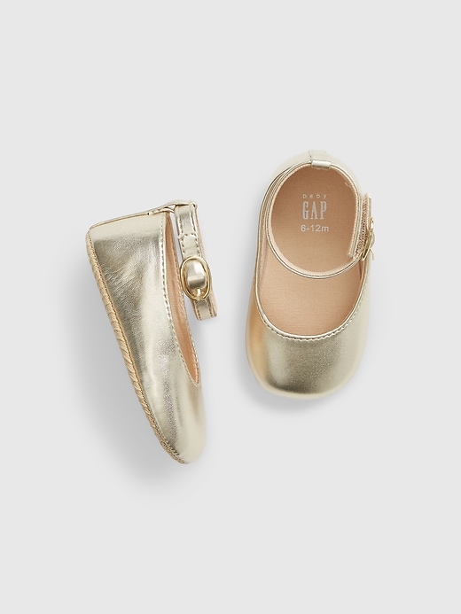 1 of 8 showing, with the color metallic gold of product Baby Metallic Ballet Slippers