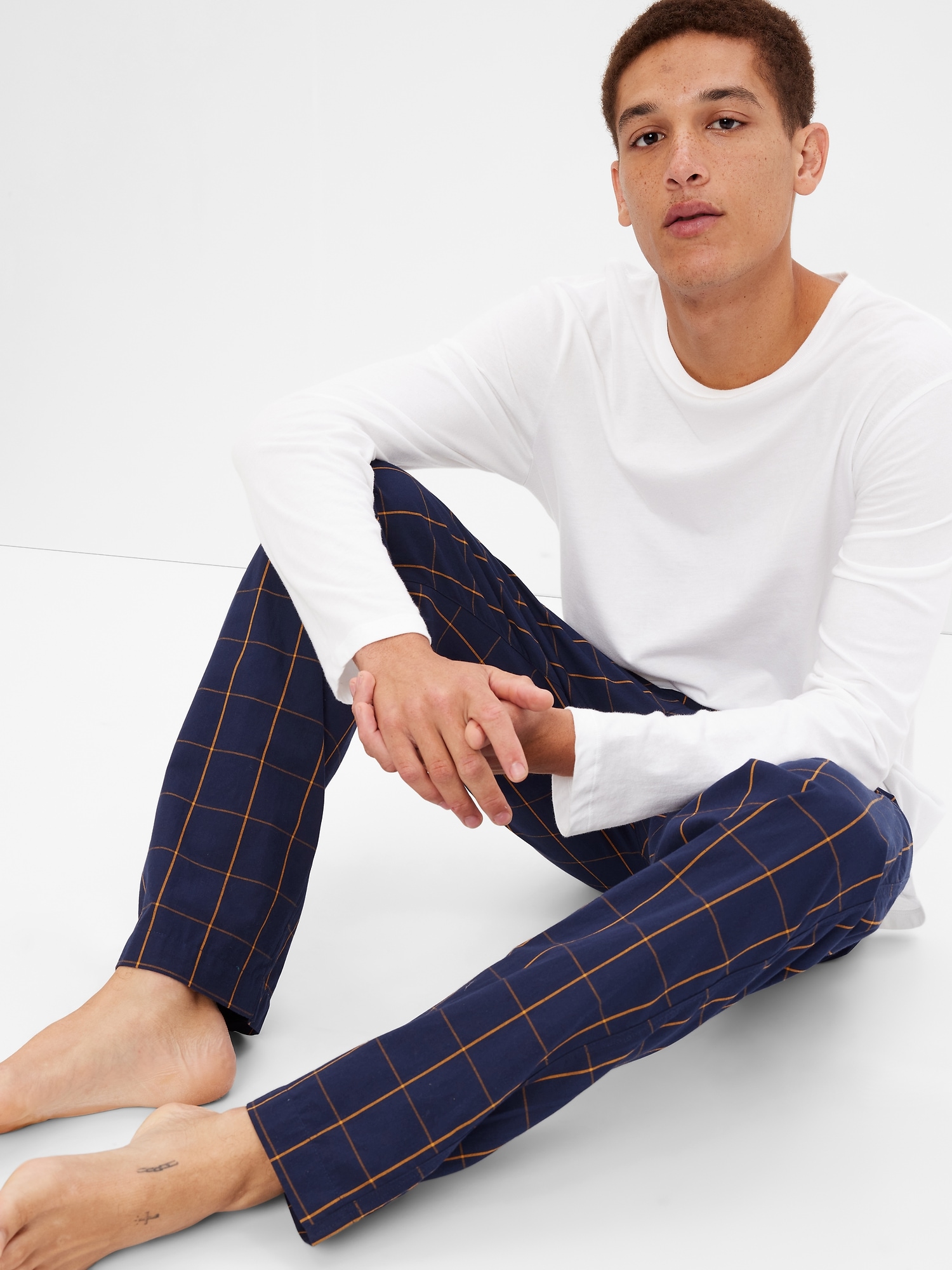 Gap Adult Pajama Pants In Navy Windowpane ModeSens