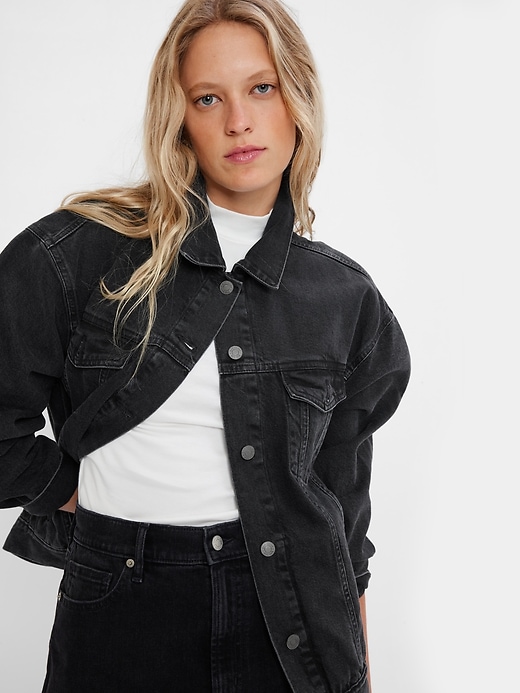 Image number 1 showing, Oversized Icon Denim Jacket with Washwell