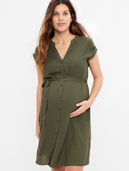 Image number 6 showing, Maternity Tie-Waist Dress