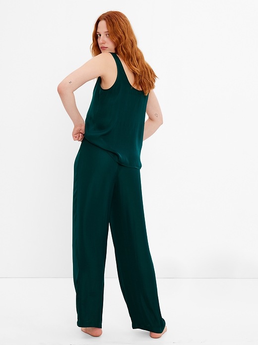 2 of 8 showing, with the color green pine of product Satin Pajama Pants