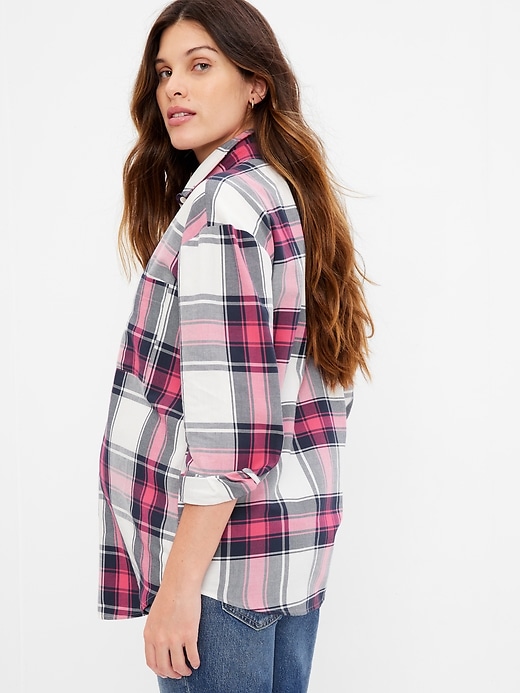 Image number 4 showing, Maternity Everyday Plaid Shirt