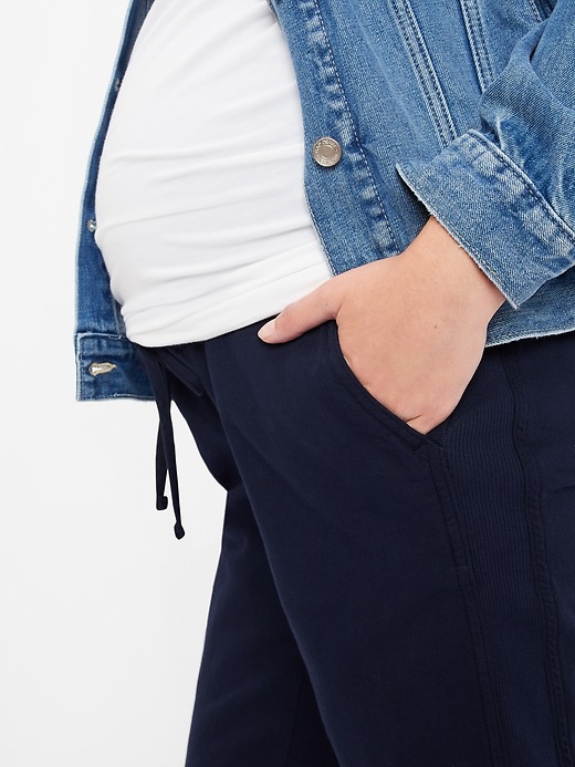 Maternity Full Panel Ribbed Joggers Gap