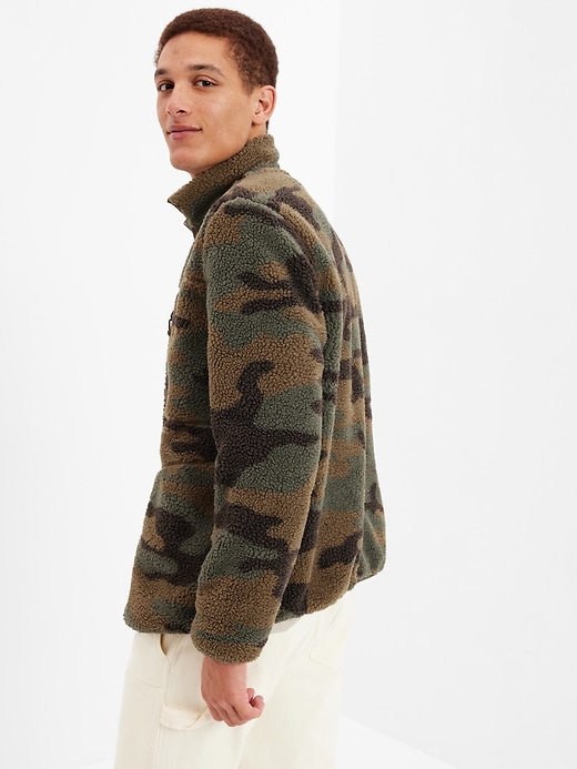 Image number 2 showing, Camo Full-Zip Sherpa Jacket