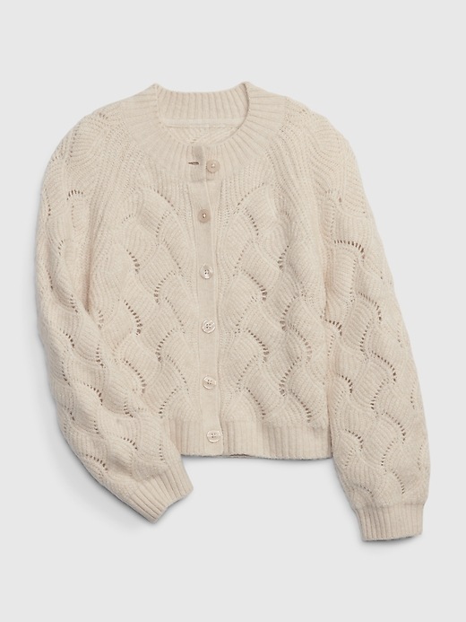 1 of 8 showing, with the color birch of product Kids Pointelle Cardigan