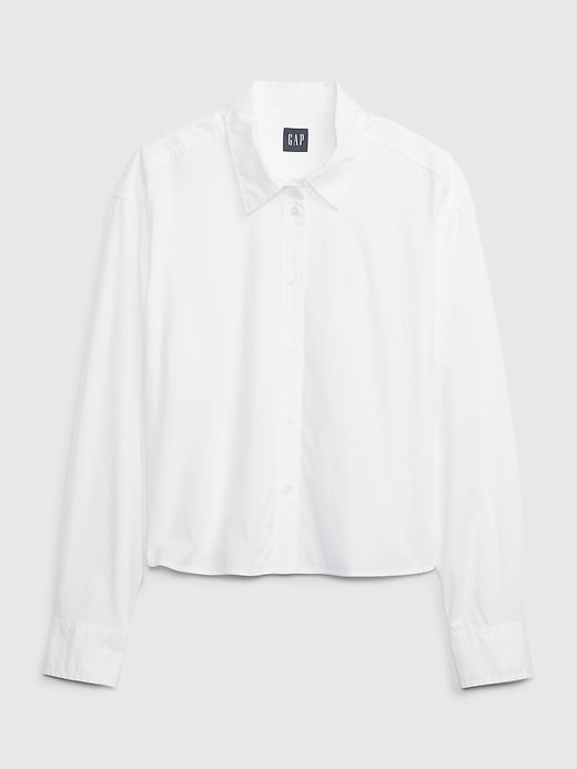 Image number 6 showing, Organic Cotton Poplin Cropped Shirt