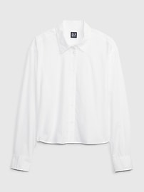 Organic Cotton Poplin Crop Shirt