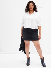 Organic Cotton Poplin Crop Shirt
