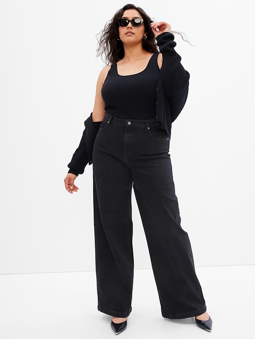 Image number 4 showing, High Rise Stride Wide-Leg Jeans